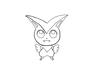 Victini, Hi!, First attempt at making a GIF drawing by hand.