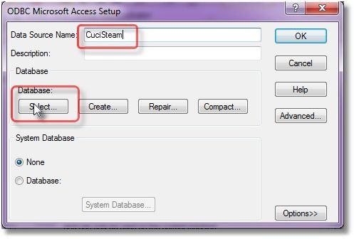 ODBC untuk access 2007
