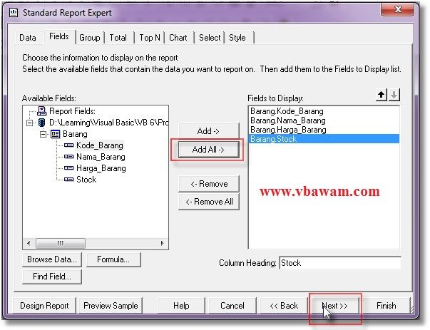 laporan di vb, crystal report, access 2007