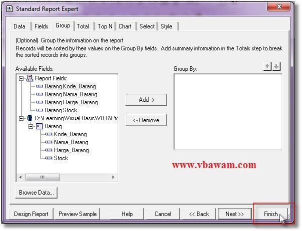 laporan cr 8.5 dengan access 2007