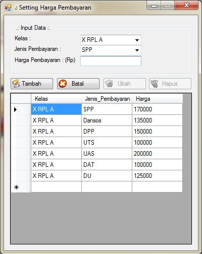 setting harga pembayaran spp