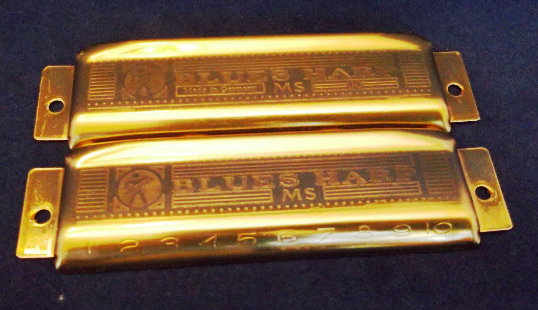 Clear Coat Brass Powder Coated Covers for MS Blues Harp photo MSCoversBrass_zps255b7b93.jpg
