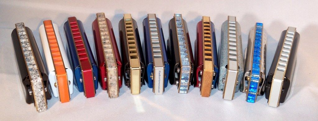 Eye Candy - Harmonica Creations, Create Your Own Custom Design. Here are but a sampling of the different combinations possible at Blue Moon Harmonicas LLC.