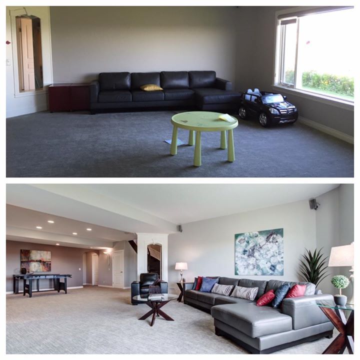 Calgary vacant Hone Staging Man Cave Before and After Calgary