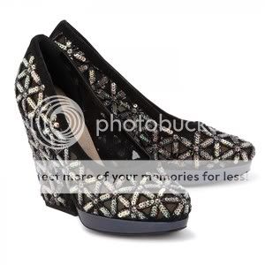 rrp$1095 DRIES VAN NOTEN sequin wedge pumps heels shoes sz37 NEW IN 