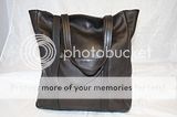 ILI INDIA LEATHER *DISCOLORED* BLACK SHOPPER STYLE LARGE TOTE HANDBAG 