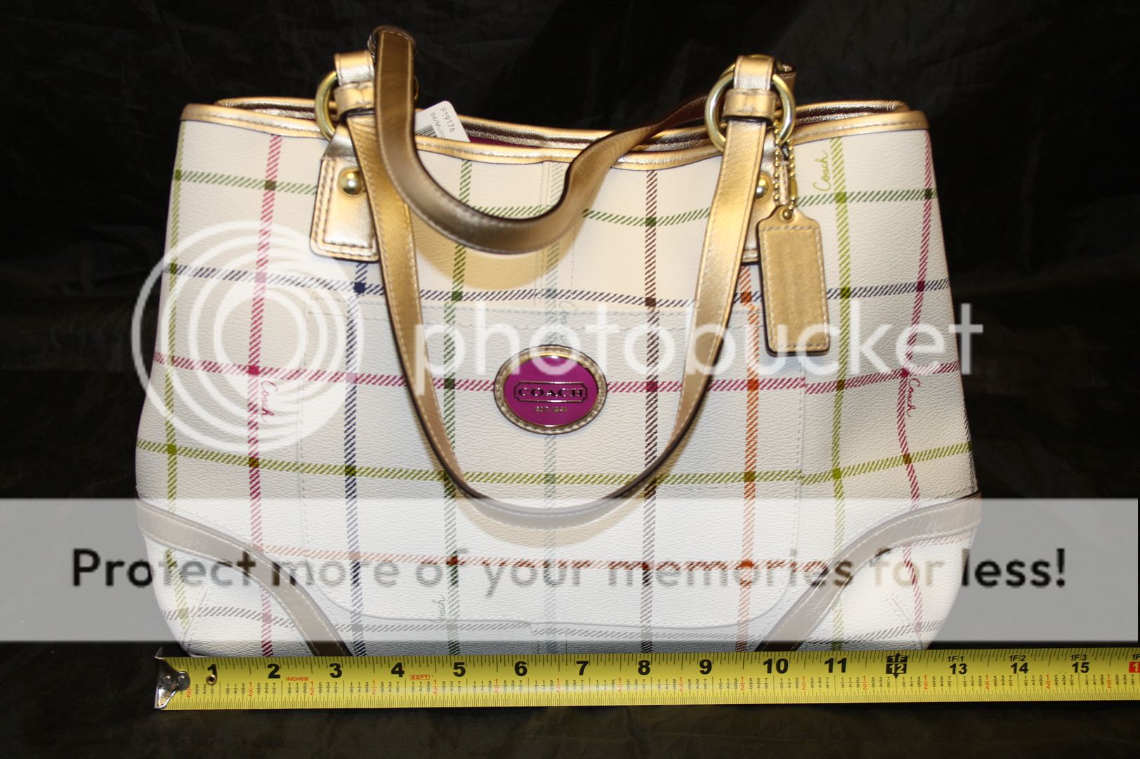 COACH NEW $328 HERITAGE TATTERSALL L1169 F19176 TARTAN TOTE BAG 