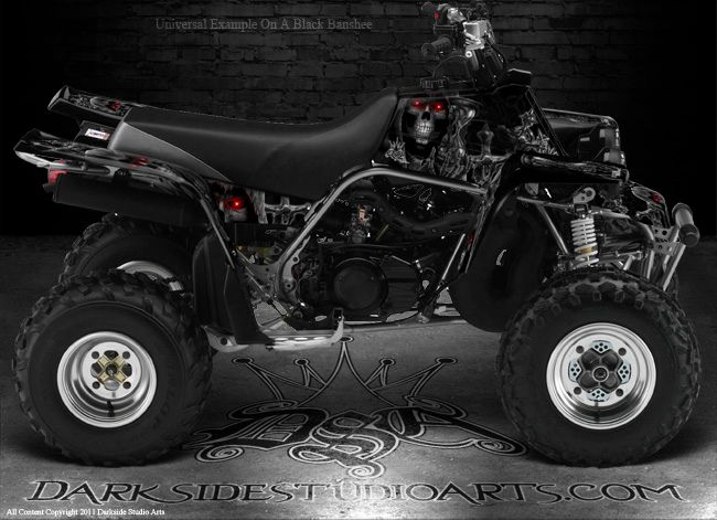 Yamaha Banshee YFZ350 ATV Graphics "Inevitable Death" Purple Custom