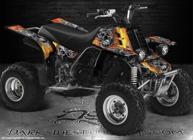 Yamaha Banshee YFZ350 ATV Graphics Machinehead Fire Edition Reaper