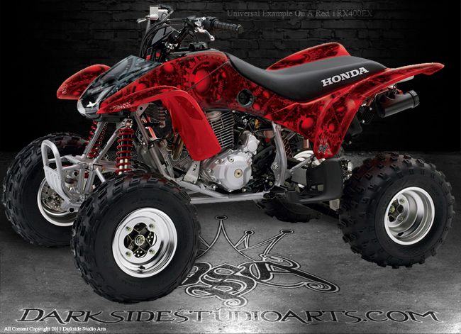 Honda 400EX TRX400EX 2005 2007 ATV Graphics The Gears of Death Red