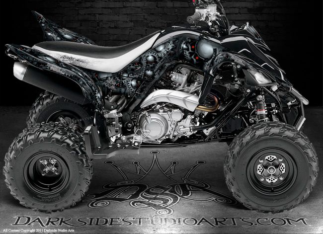 Yamaha Raptor 700R 700 ATV Graphics The Gears of Death White Model